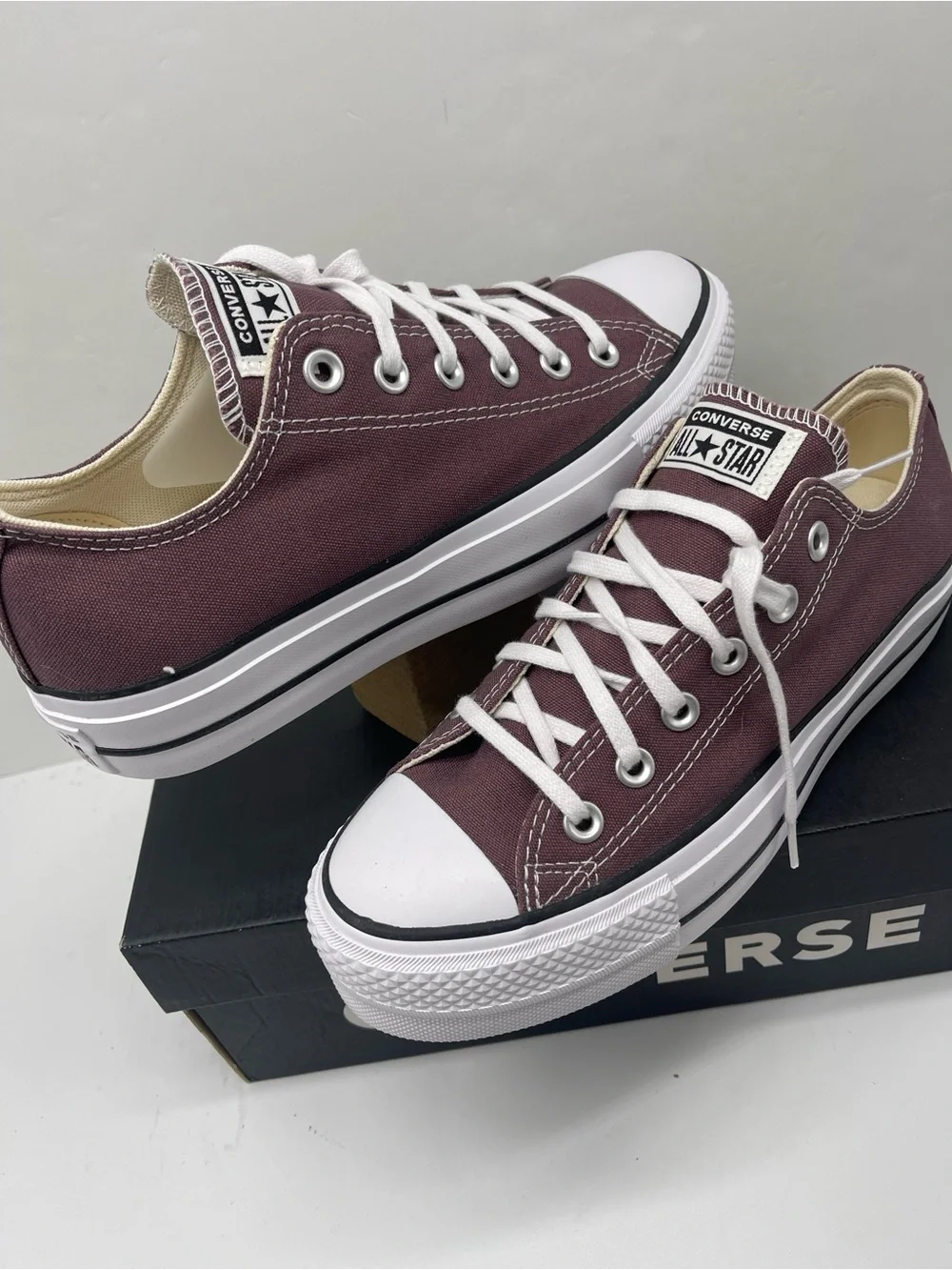 Converse A10647F CTAS LIFT OX TRAIL MIXED/NATURAL IVORY Platform Sneakers Plum